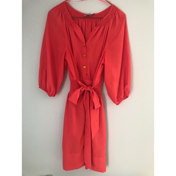 Nautical coral long sleeve dress - Picture 1 of 6